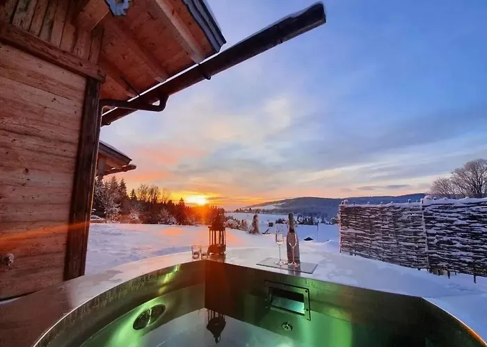شاليه Dreisessel-chalets Im Bayerischen Wald - Dreisessel Mit Whirlpool-sauna-kamin هايدموهله